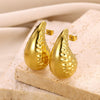 Wholesale 18K Metal Electroplated Geometric Stainless Steel Water Drop And Round Hollow Earrings For Women
