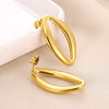Wholesale 18K Metal Electroplated Geometric Stainless Steel Water Drop And Round Hollow Earrings For Women