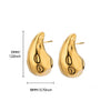 Wholesale 18K Metal Electroplated Geometric Stainless Steel Water Drop And Round Hollow Earrings For Women