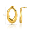 Wholesale 18K Metal Electroplated Geometric Stainless Steel Water Drop And Round Hollow Earrings For Women
