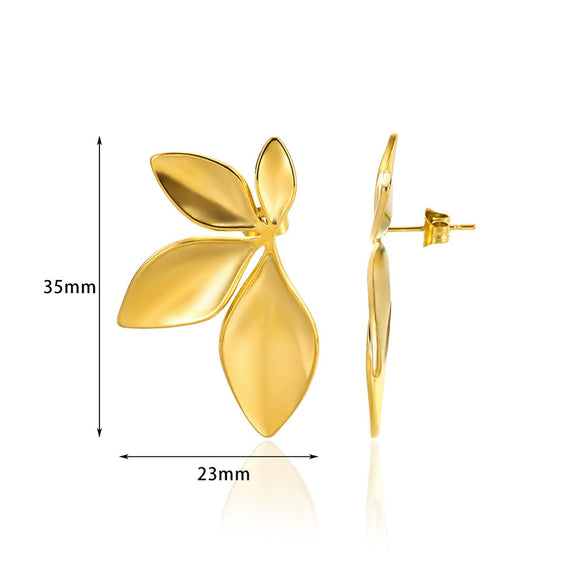 Wholesale 18K Metal Electroplated Geometric Stainless Steel Water Drop And Round Hollow Earrings For Women