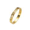 Wholesale 18K Real Gold Electroplated Zircon Letter Cut Out Buckle Titanium Steel Bracelet With Diamond Design For Women