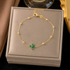 Wholesale 18K Real Gold Plated Geometric Titanium Steel Jewelry Necklace And Bracelet For Women Light Luxury Style