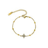 Wholesale 18K Real Gold Plated Geometric Titanium Steel Jewelry Necklace And Bracelet For Women Light Luxury Style