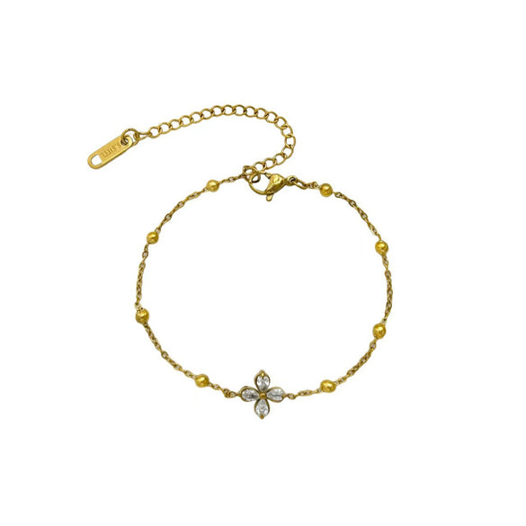 Wholesale 18K Real Gold Plated Geometric Titanium Steel Jewelry Necklace And Bracelet For Women Light Luxury Style