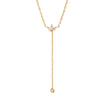 Wholesale 18K Real Gold Plated Stainless Steel Zircon Floral Yshaped O Word Chain Necklace For Girls