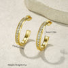 Wholesale 14K Stainless Steel Electroplated Light Luxury Minimalist Geometric Cshaped Zircon Earrings For Women