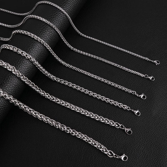 Wholesale Keel Chain Cuban Titanium Steel Chain Geometric Style Electroplated For Men And Women