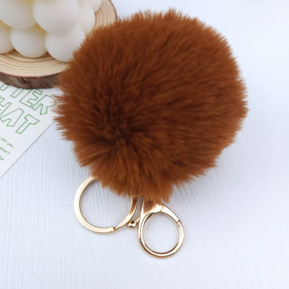 Wholesale Keychain Imitation Rex Rabbit Fur Ball Plush Creative Car And Bag Pendant
