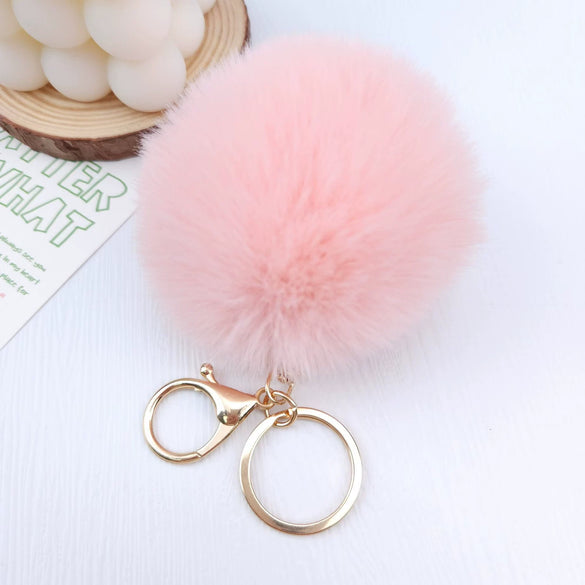 Wholesale Keychain Imitation Rex Rabbit Fur Ball Plush Creative Car And Bag Pendant
