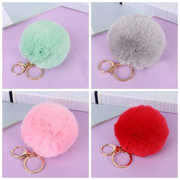 Wholesale Keychain Imitation Rex Rabbit Fur Ball Plush Creative Car And Bag Pendant