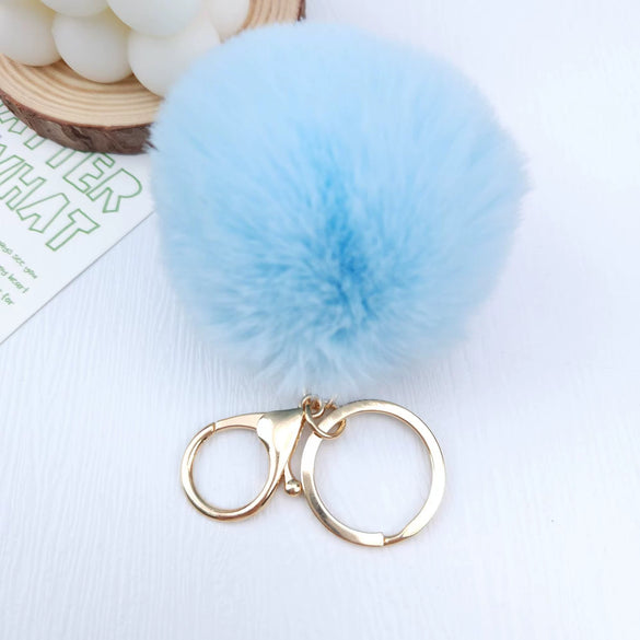 Wholesale Keychain Imitation Rex Rabbit Fur Ball Plush Creative Car And Bag Pendant