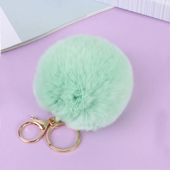 Wholesale Keychain Imitation Rex Rabbit Fur Ball Plush Creative Car And Bag Pendant