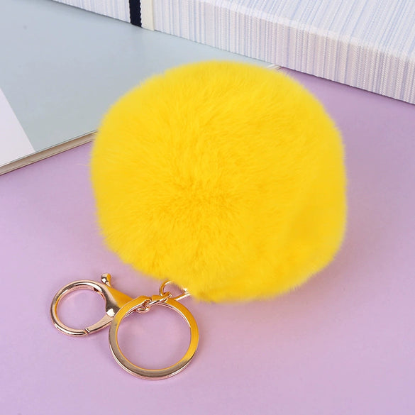 Wholesale Keychain Imitation Rex Rabbit Fur Ball Plush Creative Car And Bag Pendant