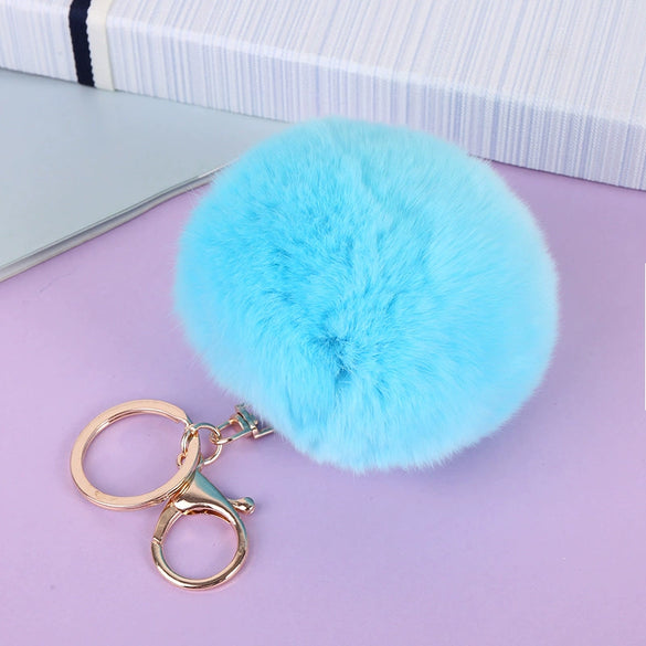 Wholesale Keychain Imitation Rex Rabbit Fur Ball Plush Creative Car And Bag Pendant
