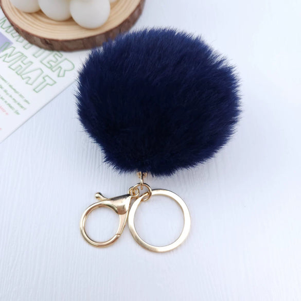 Wholesale Keychain Imitation Rex Rabbit Fur Ball Plush Creative Car And Bag Pendant