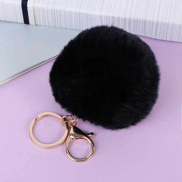 Wholesale Keychain Imitation Rex Rabbit Fur Ball Plush Creative Car And Bag Pendant