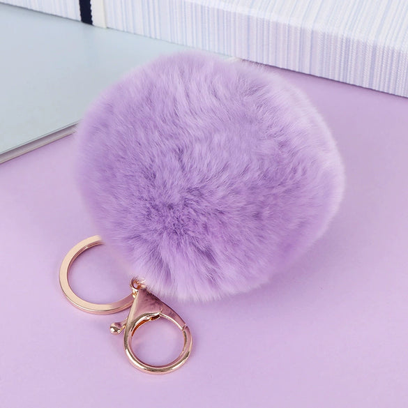 Wholesale Keychain Imitation Rex Rabbit Fur Ball Plush Creative Car And Bag Pendant