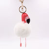 Wholesale Keychain Pu Leather Imitation Rex Rabbit Fur Flamingo Toucan Fur Ball Pendant