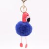 Wholesale Keychain Pu Leather Imitation Rex Rabbit Fur Flamingo Toucan Fur Ball Pendant