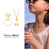 Wholesale Kids' Jewelry Ferris Wheel And Lollipop Design Stainless Steel Enamel Glaze And Titanium Steel Electroplated Necklace Bracelet Ring Earrings
