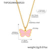 Wholesale Kids' Jewelry Set Ferris Wheel Cute Pink Butterfly Design Titanium Steel Stainless Steel Enamel Glaze Electroplated