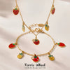 Wholesale Kids Jewelry Set Ferris Wheel Fruit Shape Kitty Animation Protagonist Stainless Steel Titanium Steel 18K Gold Plated Necklace Bracelet