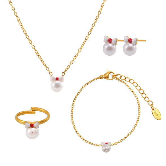 Wholesale Kids Sweet Princess Style Ferris Wheel Jewelry Set With Stainless Steel And Titanium Steel Electroplated