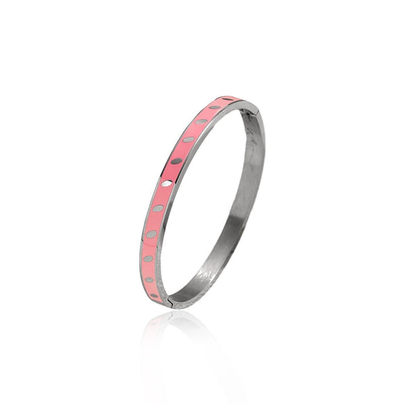 Wholesale Klein Blue Enamel Drip Oil Stainless Steel Bracelet Retro Style Jewelry