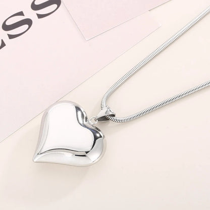 Wholesale Jewelry Korean Style Heart Shape Titanium Steel 18K Gold Plated Plating Pendant Necklace