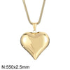 Wholesale Jewelry Korean Style Heart Shape Titanium Steel 18K Gold Plated Plating Pendant Necklace