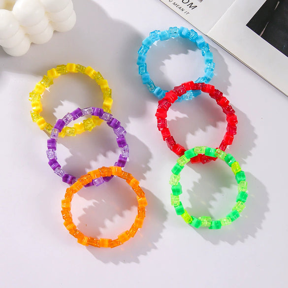 Wholesale Ladies Acrylic Geometric Fivepointed Star Handmade Elastic Multilayer Bracelet