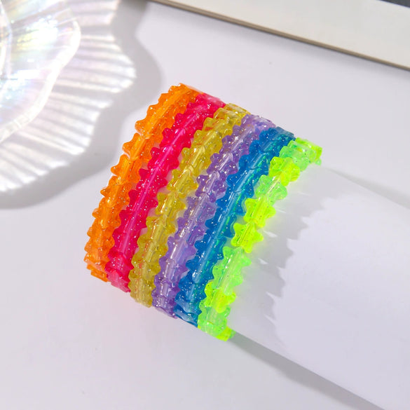 Wholesale Ladies Acrylic Geometric Fivepointed Star Handmade Elastic Multilayer Bracelet