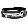 Wholesale Ladies Alloy And Genuine Leather Bracelet With Three Circle Winding And Leaves Pattern Electroplated Fashion Style