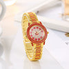 Wholesale Ladies Casual Alloy Watch With Round Dial And Rhinestone Gypsophila Design
