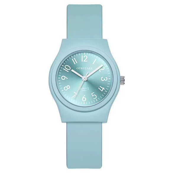 Wholesale Ladies Casual Digital Silicone Quartz Watch In Candy Color Round Dial Alloy Case