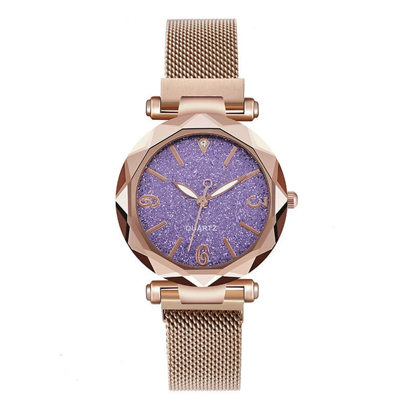Wholesale Ladies Casual Quartz Watch With Alloy Case Fine Steel Strap And Round Dial Star Design