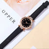 Wholesale Ladies Casual Quartz Watch With Luxury Rhinestone Plate Alloy Case Imitation Leather Strap And Stainless Steel Buckle Round Dial