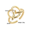 Wholesale Ladies Copper Heart Shaped Geometric Style Zirconia Ring
