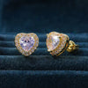 Wholesale Ladies Copper Heartshaped Zircon Roseplated Gold Earrings