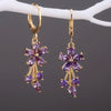 Wholesale Ladies Copper Inlaid Zircon Flower Earrings