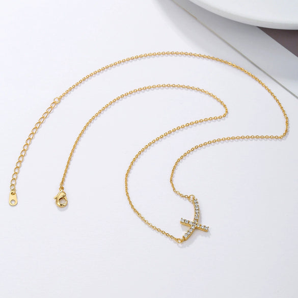 Wholesale Ladies Copper Inlaid Zircon Geometric Handmade Cross O Chain Necklace