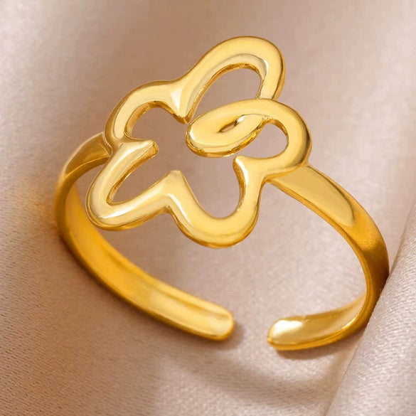 Wholesale Ladies Copper Zircon Inlaid Flower Leaf Fashion Ring With Electroplating