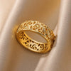 Wholesale Ladies Copper Zircon Inlaid Flower Leaf Fashion Ring With Electroplating