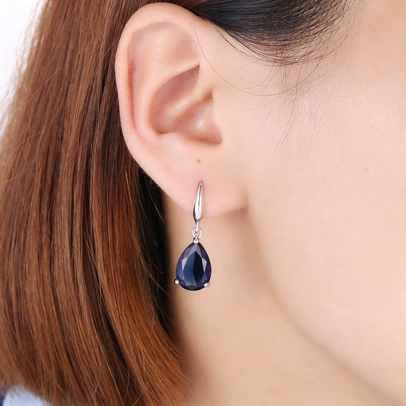 Wholesale Ladies Copper Zircon Jewelry Drop Shaped Earrings With Electroplating And Geometric Style