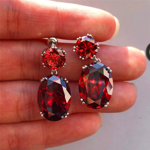 Wholesale Ladies Elegant Geometric Copper Electroplated Earrings
