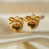 Wholesale Ladies Elegant Heart Shaped 18K Gold Plated Stainless Steel Pendant Earrings With Electroplating