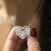 Wholesale Ladies Elegant Heartshaped Copper Love Necklace With Mixed Gem Inlay And Single Zircon