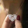 Wholesale Ladies Elegant Heartshaped Copper Love Necklace With Mixed Gem Inlay And Single Zircon