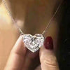 Wholesale Ladies Elegant Heartshaped Copper Love Necklace With Mixed Gem Inlay And Single Zircon